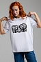 Женская футболка 8591 / белый+корсет1