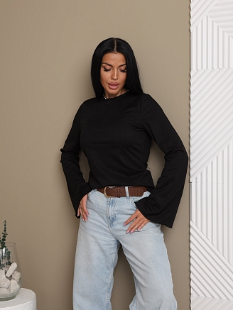 Женский лонгслив мод.2028/5 / Черный