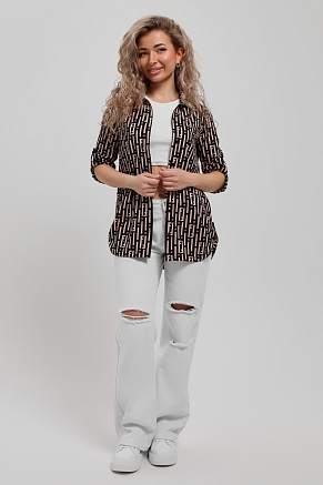 Женская рубашка 53028 / светло-бежевый