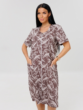 Женский халат Х-75(К) / Какао (узоры)