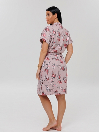 Женский халат Х-11(К) / Капучино (цветы)