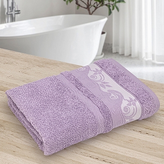 Махровое полотенце УЗБ Клэр м7795_22 / Сиреневый
