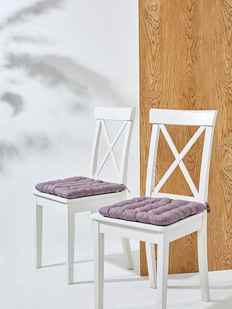 Комплект подушек на стул с завязками (бязь) 16т. / Сливовый