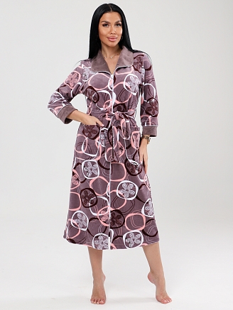 Женский халат ХВ-350 / Какао с овалами