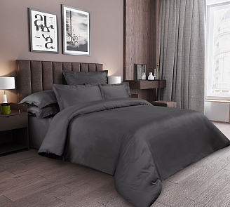 Ткань сатин Гладкокрашеный / Графитовый