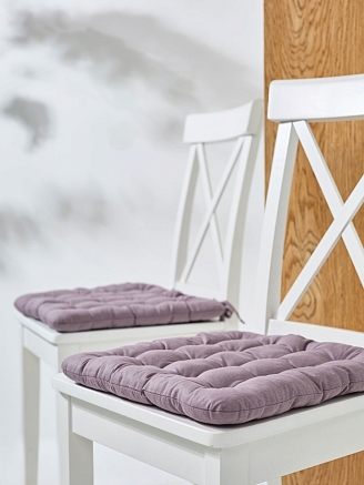 Комплект подушек на стул с завязками (бязь) 16т. / Сливовый