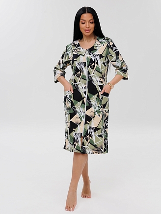 Женский халат Х-74(К) / Хаки (геометрия)