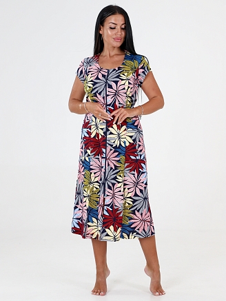 Женский халат ХК-548 / Разноцветный папоротник