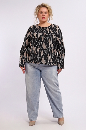 Женская туника 29021 / черно-белый