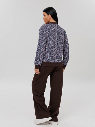 Женский костюм К-222(Фут) / Коричневый (узор)