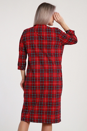 Женский халат Клетка 525 / Красный