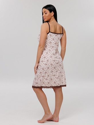 Женская сорочка Сор-49(К) / Бежевый (цветы)