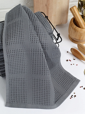 Полотенце вафельное г/к Узбекистан 260 гр/м2 / 910-Серый