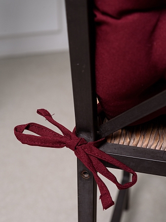 Подушка на стул со спинкой / Бордовый