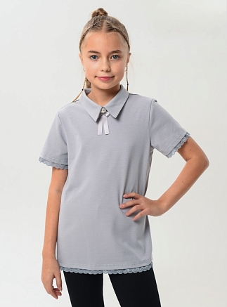 Детский джемпер "Меган" короткий рукав / Серый