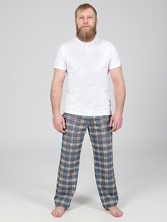 Мужские брюки БК-1439 / Оранжевая клетка