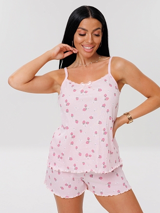 Женская пижама П-96(Каш) / Розовый (клубника)