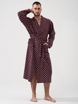 Мужской халат "Люкс" 2441-К / Бордовый