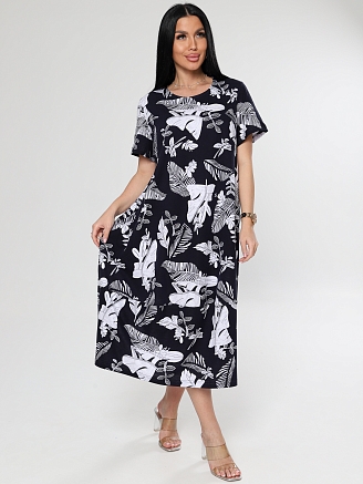 Женское платье Бохо ПлК-2965 / белый лист