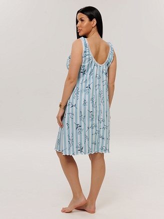 Женская сорочка Сор-13(К) / Серо-голубой (полосы)