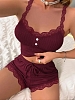 Женская пижама с шортами 60104 / бордовый