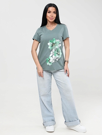 Женская футболка Вейгела / хаки