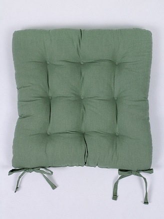 Комплект подушек на стул с завязками (бязь) 2 шт. / Хаки