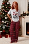 Женский костюм с брюками 67193W / белый+олень клетка