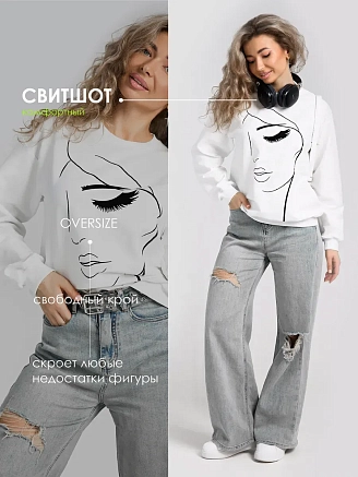 Женская толстовка Аниме / девушка профиль, белый