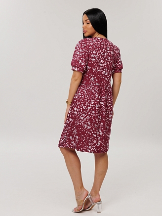 Женский халат Х-153(К) / Бордовый (цветы)