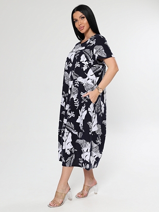 Женское платье Бохо ПлК-2965 / белый лист