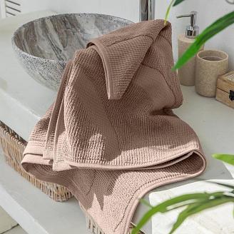 Махровое полотенце "Verossa" Wave Texture / молочный шоколад