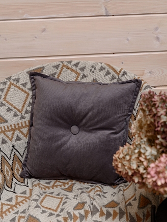 Подушка декоративная на диван с пиковкой / Серый