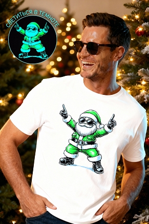 Футболка унисекс 8581 / белый+дедМ зеленый