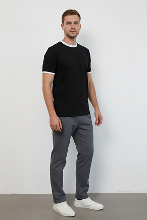 Мужская футболка 14481 / черный+белый