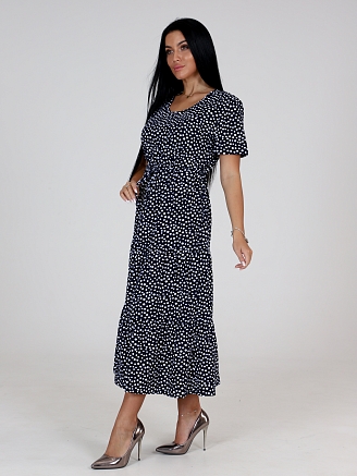 Женское платье КАСКАД ПлК-35 / Горох на темно-синем