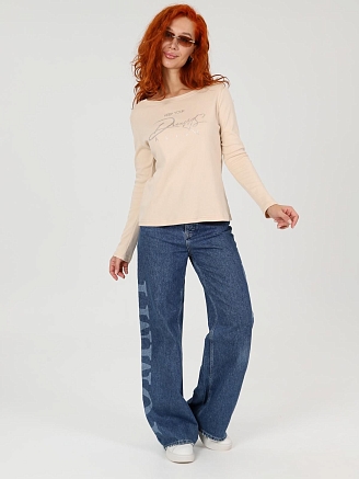 Женский лонгслив Флоп / бежевый