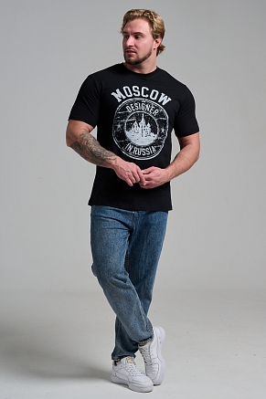 Мужская футболка 8503/1 / черный+Москва