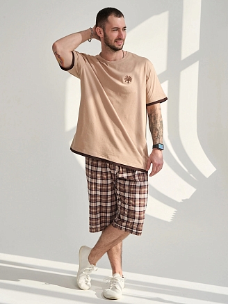 Мужской комплект "Пальма" (бриджи) 2456-К / Бежевый