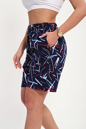 Шорты женские Цветник / Синий макси