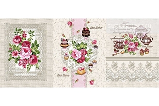 Набор полотенец вафельное полотно 3 шт. / Чаепитие