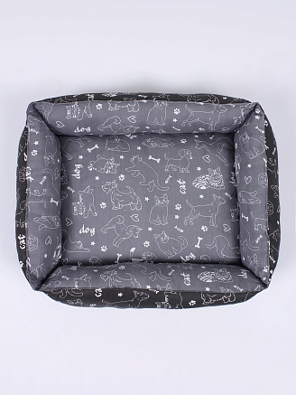 Лежанка для животных мелких пород арт. LDZ / Графит + черный