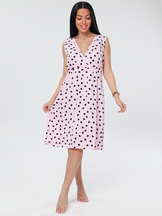 Женская сорочка для беременных Сор-80(К) / Розовый (сердечки)