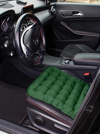 Подушка в автомобиль с гречневой лузгой арт. APG25 / Зеленый