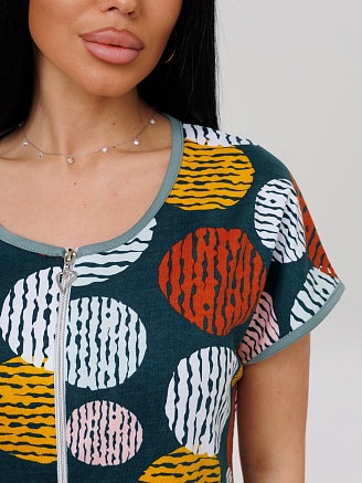 Женский халат Х-154(К) / Петроль (круги)