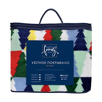 Покрывало  Happy Family велсофт Елочная Мозаика