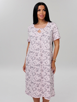 Женская сорочка Сор-90(К) / Пудровый (цветы)