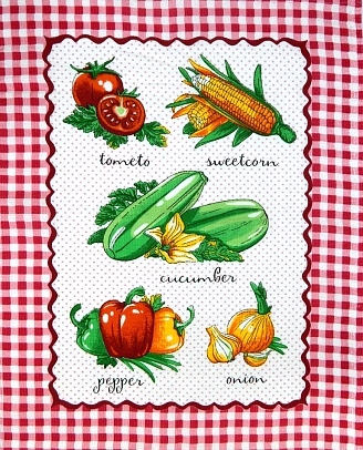 Набор из 3-х вафельных полотенец / Дачный микс