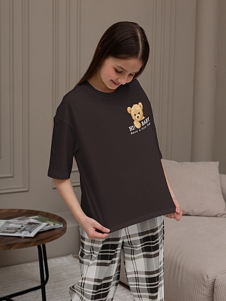 Детский костюм для девочки Мишель-1 КД-390 / коричневый