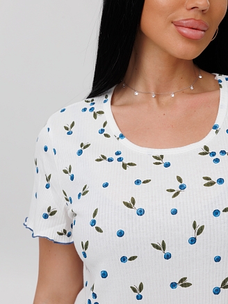 Женская сорочка Сор-106(Каш) / Белый (черника)